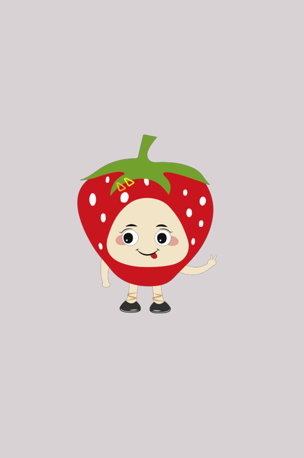 卡通草莓拟人化标签素材插图免抠元素3