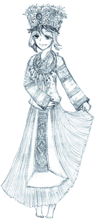 56个少数民族卡通人物服饰免抠元素插画71