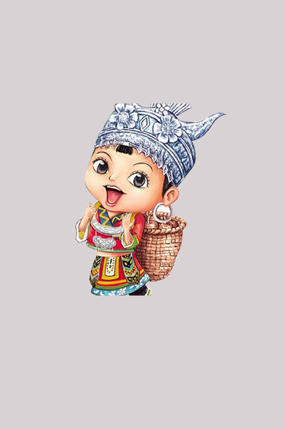 56个少数民族卡通人物服饰免抠元素插画68