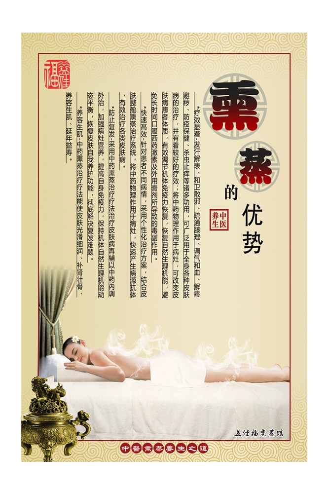 中药中医绿色美容养生熏蒸好处海报壁画灯箱装饰画 (26)