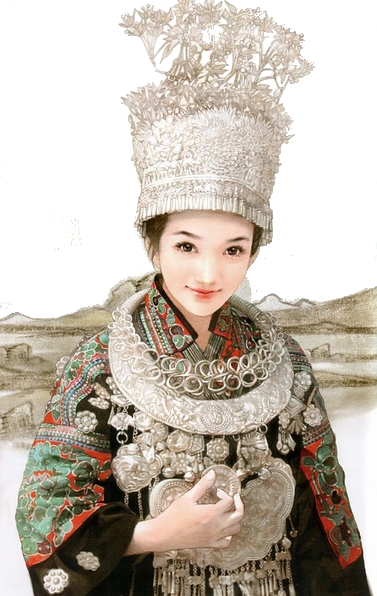 56个少数民族卡通人物服饰免抠元素插画11