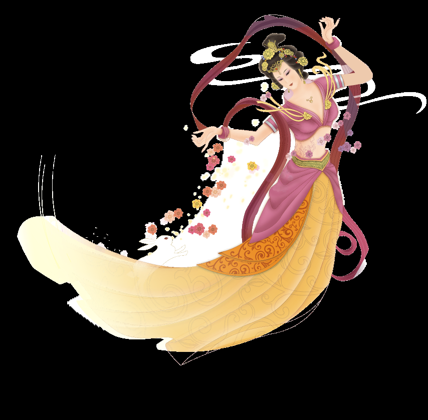 卡通嫦娥仙女中秋节免抠素材装饰元素31