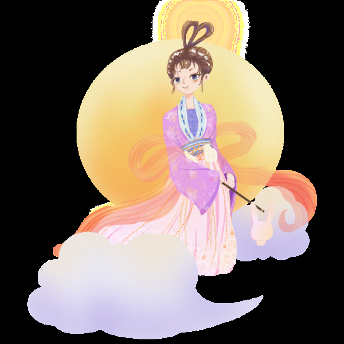 卡通嫦娥仙女中秋节免抠素材装饰元素91