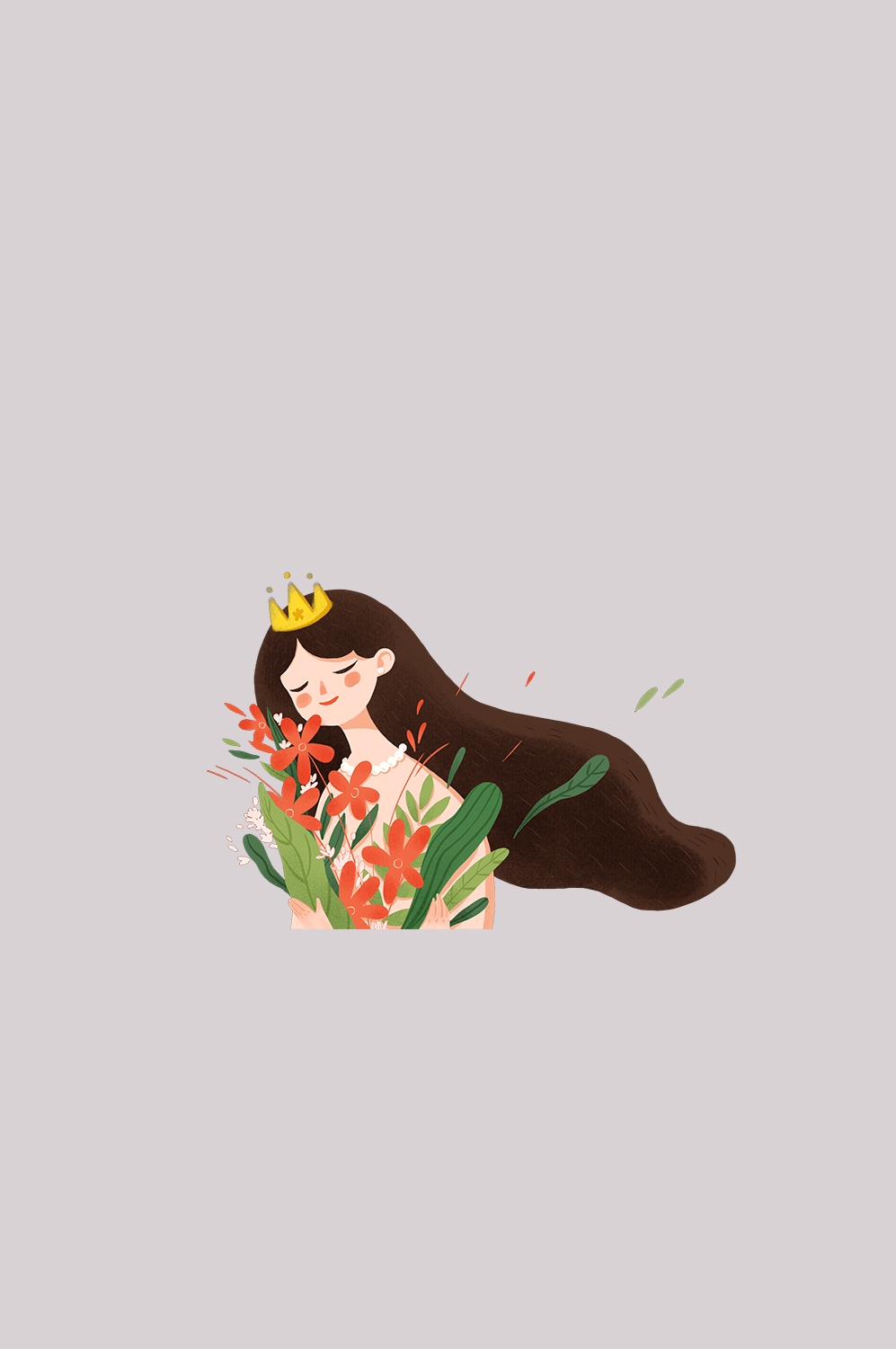 三八女王节女神节妇女节卡通人物主题插图透明背景免抠35