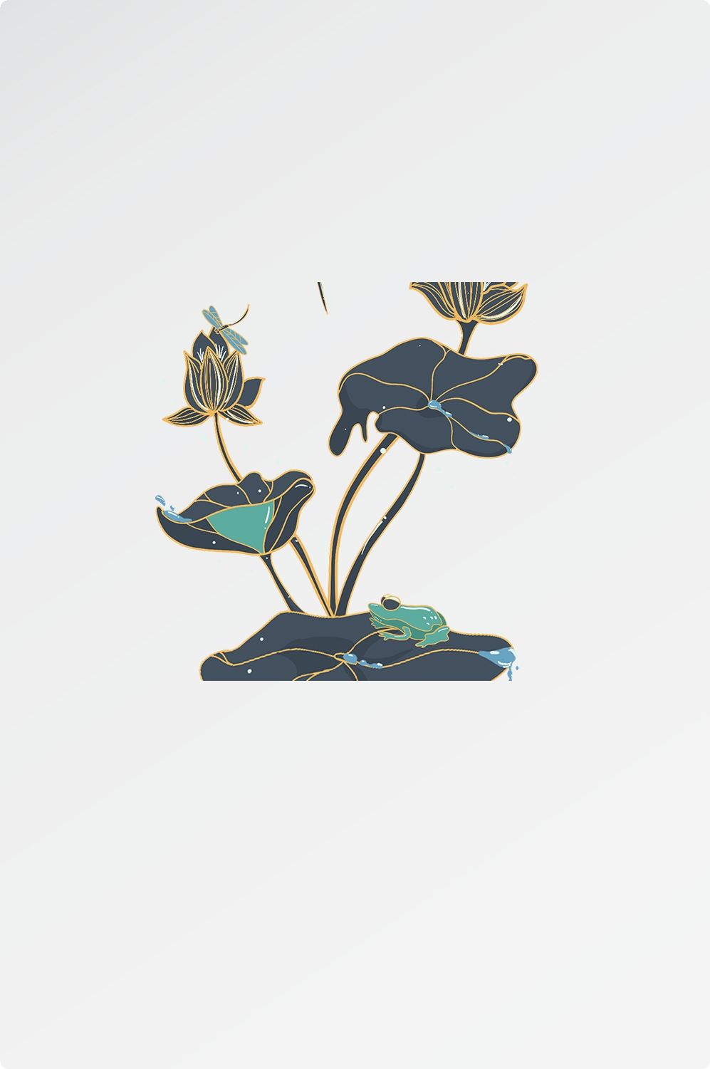 荷花荷叶素材图片插画装饰元素插图免抠27