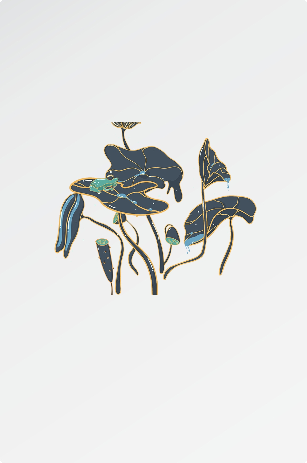 荷花荷叶素材图片插画装饰元素插图免抠15