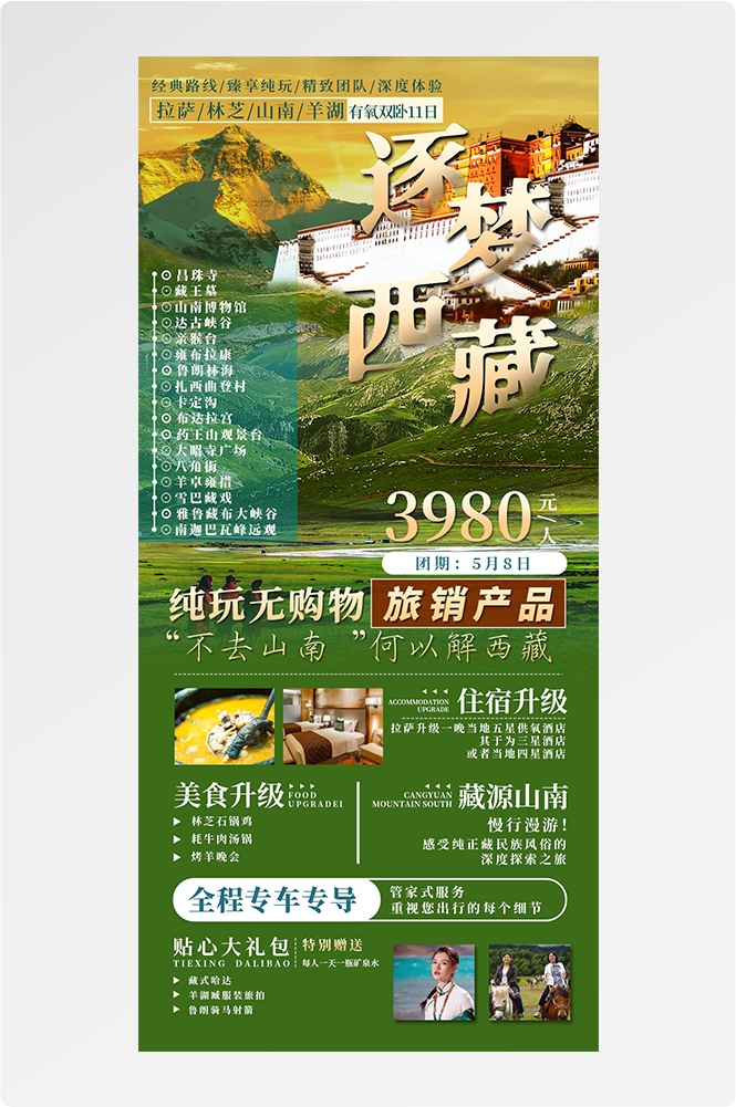 西藏拉萨布达拉宫川藏藏南灵芝日喀则海报易拉宝素材77