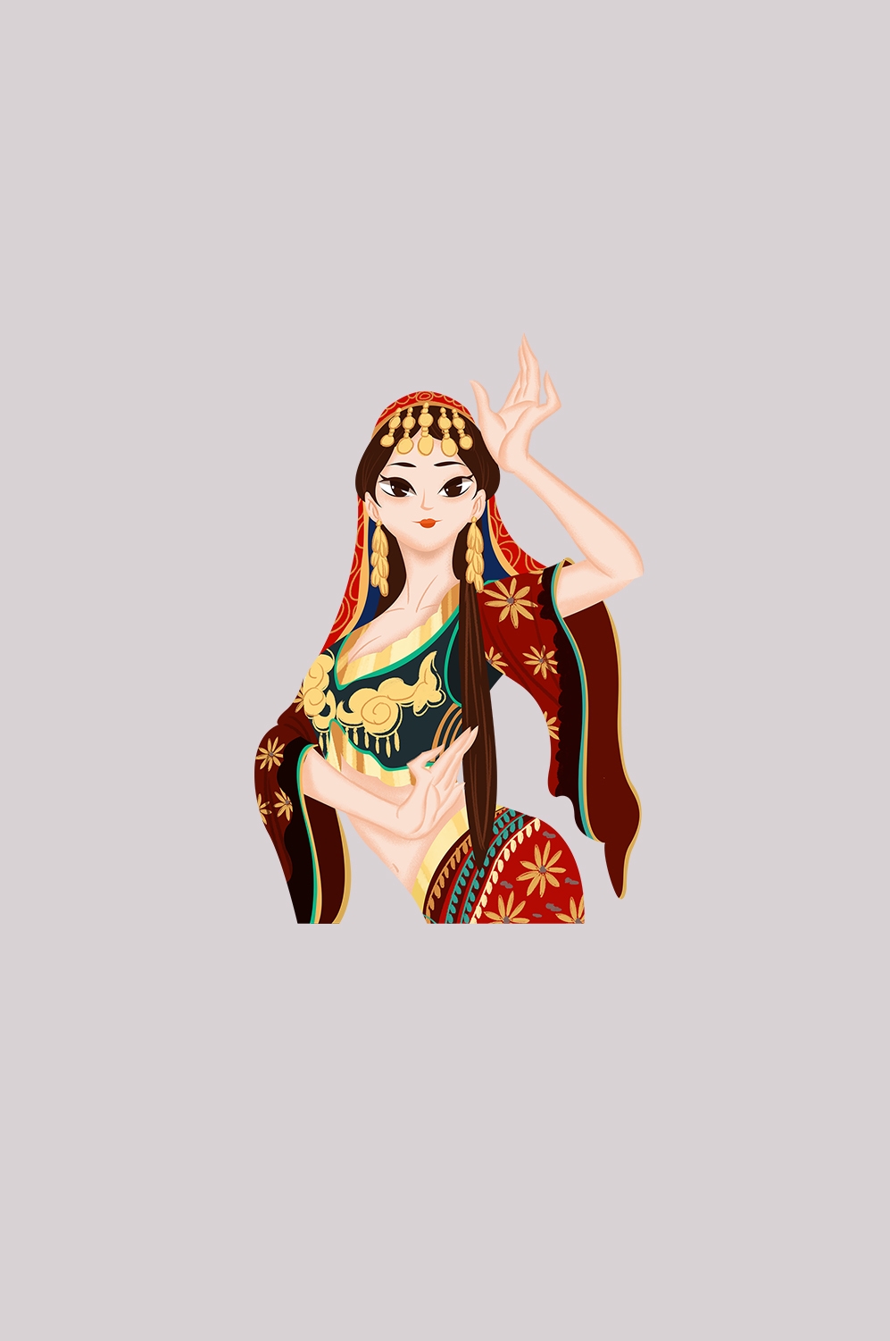 56个少数民族卡通人物服饰免抠元素插画31