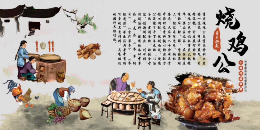 重庆鸡公煲壁画背景墙素材6