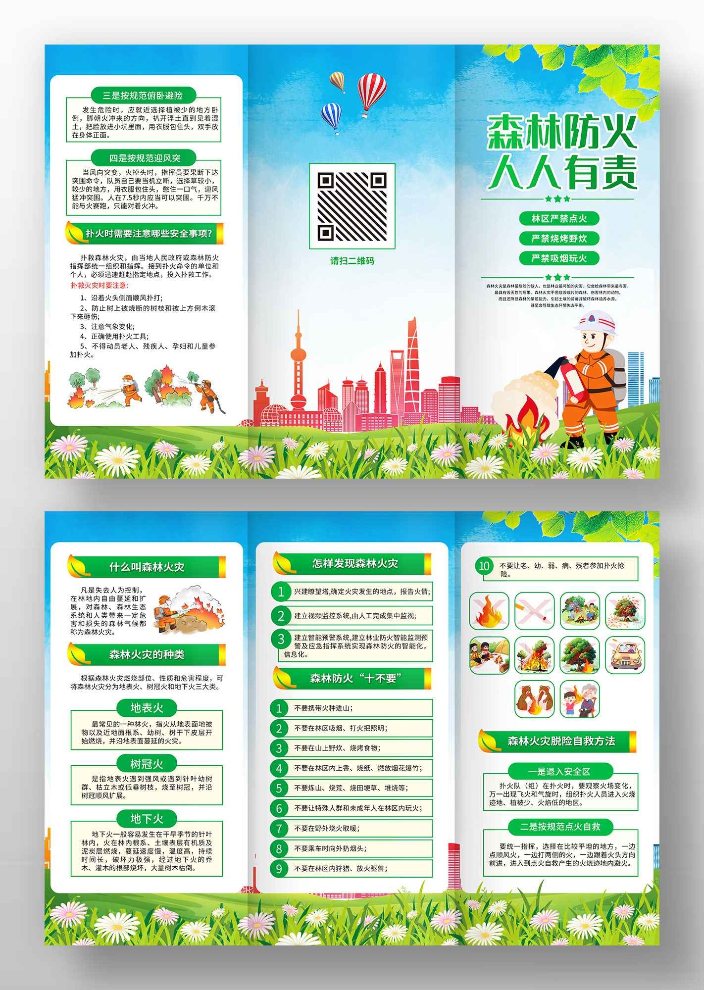 森林防火预防森林火灾消防安全展板套图海报素材13