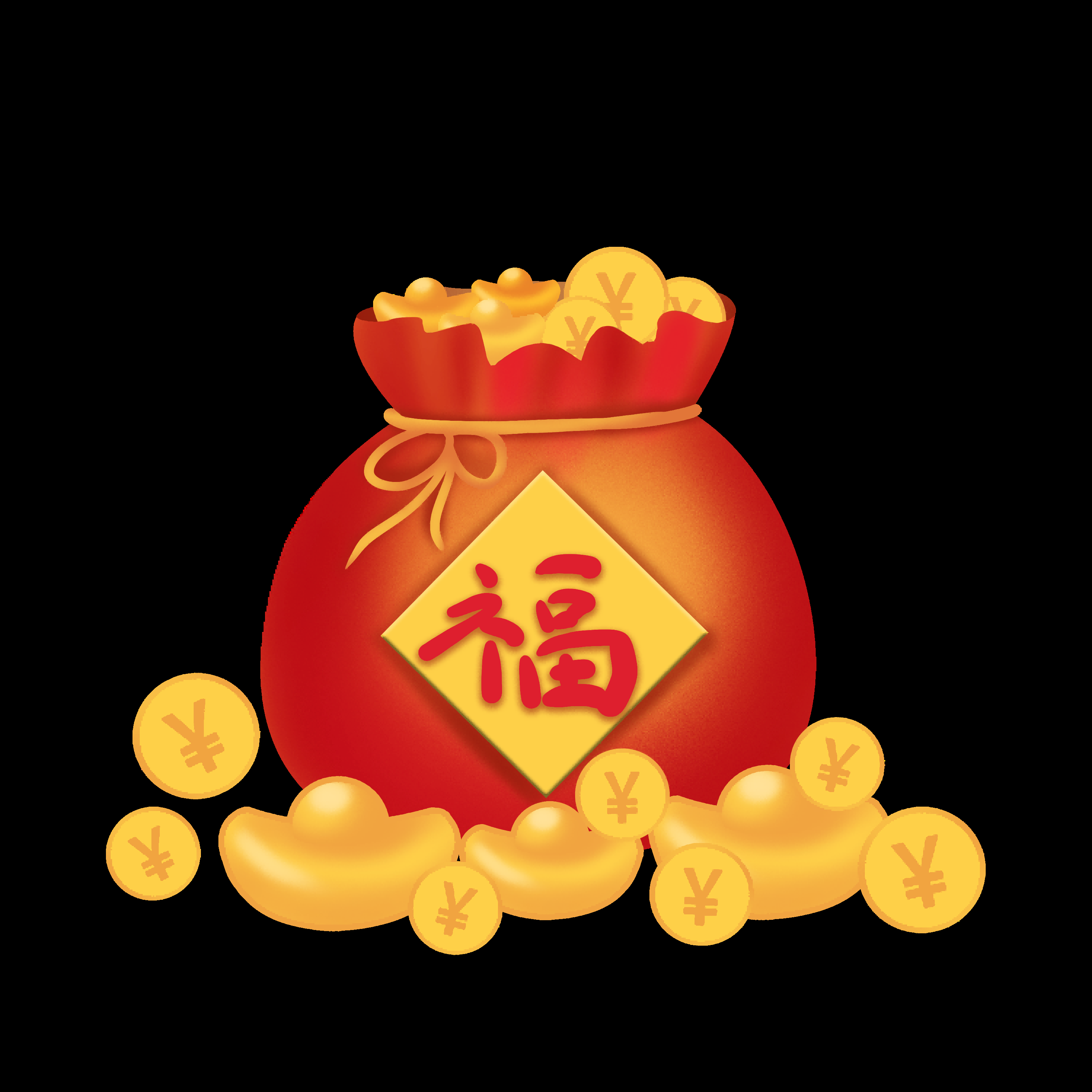 福袋钱袋插画图片装饰元素免抠素材75