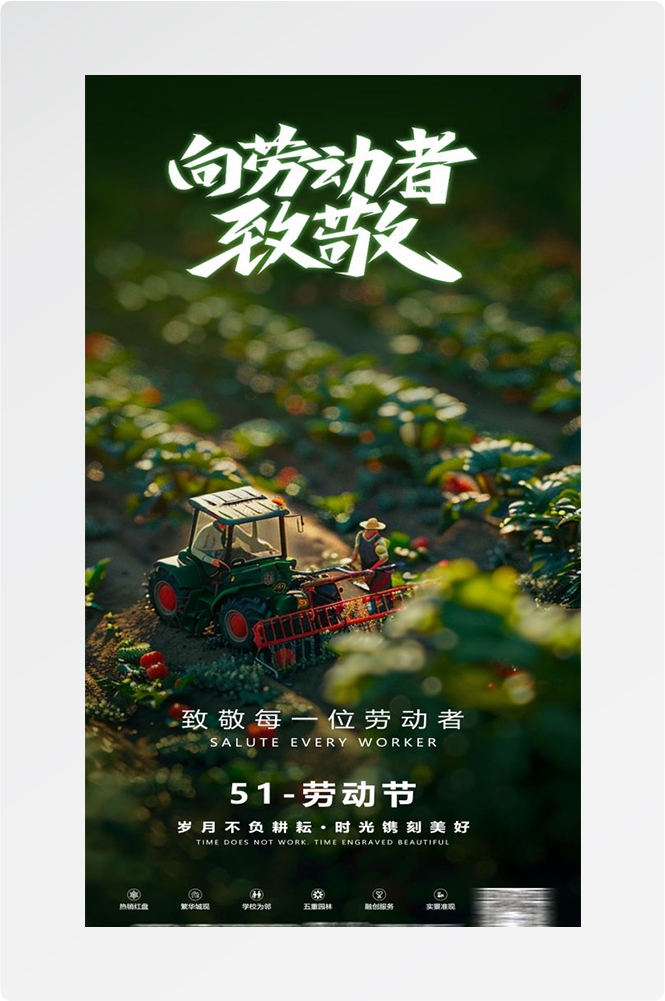 五一51劳动节光荣劳动者假期公司企业宣传推广海报 (9)