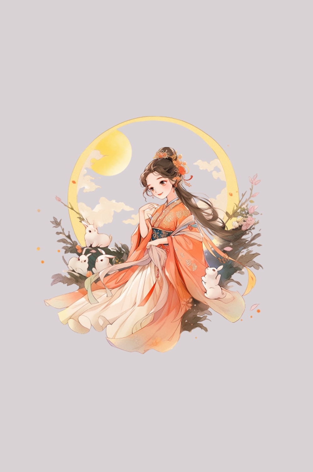 卡通嫦娥仙女中秋节免抠素材装饰元素109