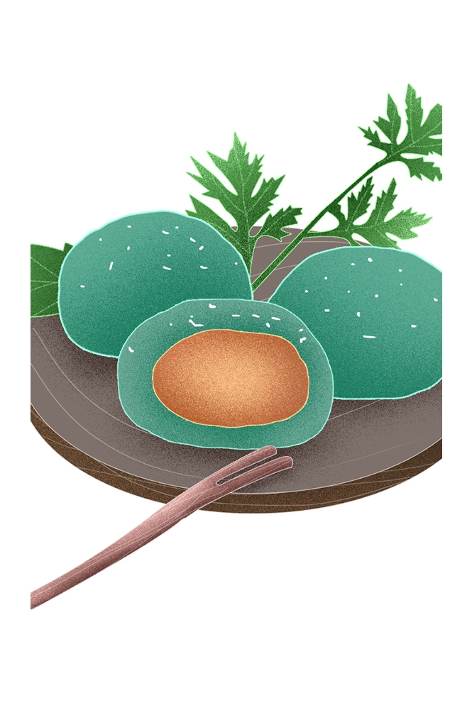 清明节海报设计插图卡通青团素材图片元素免抠72