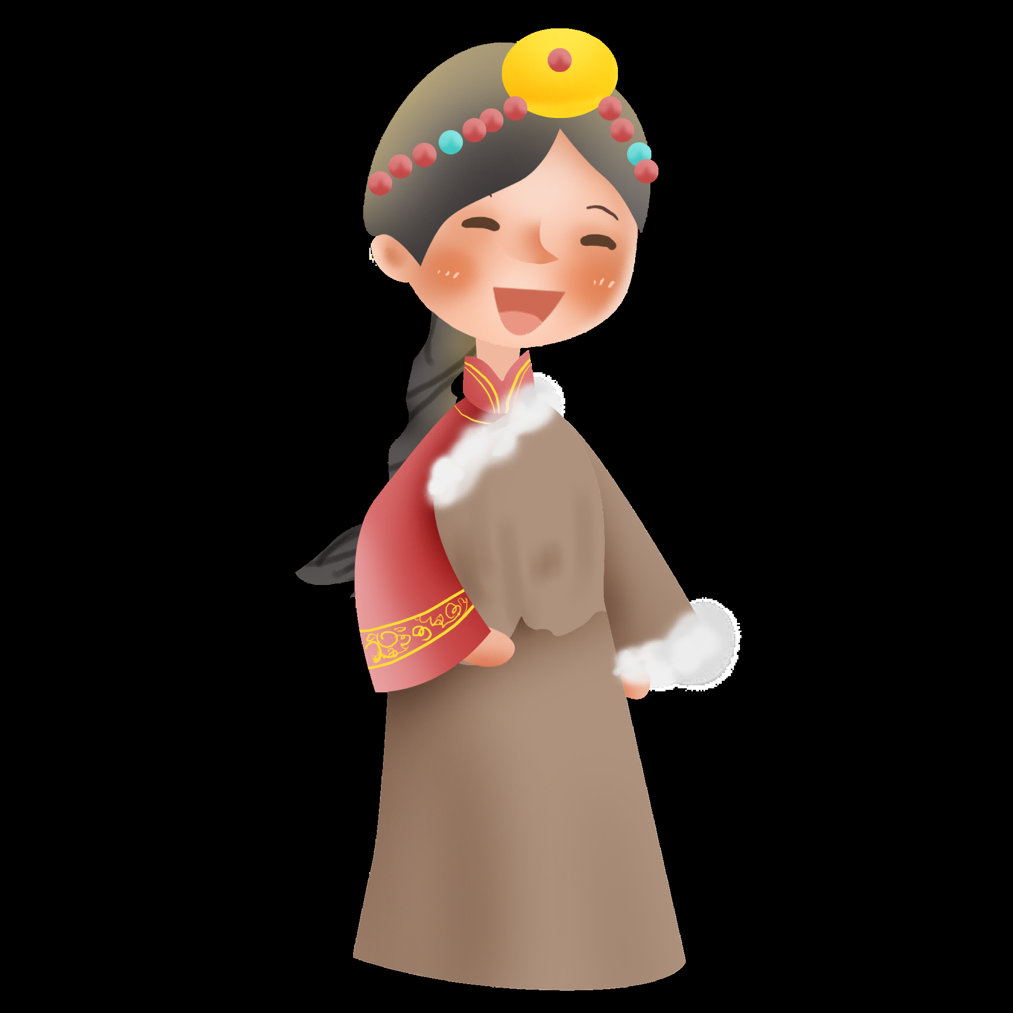 56个少数民族卡通人物服饰免抠元素插画163
