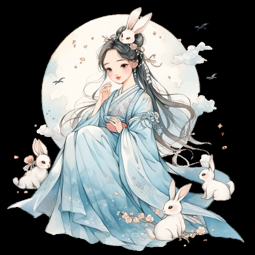 卡通嫦娥仙女中秋节免抠素材装饰元素72