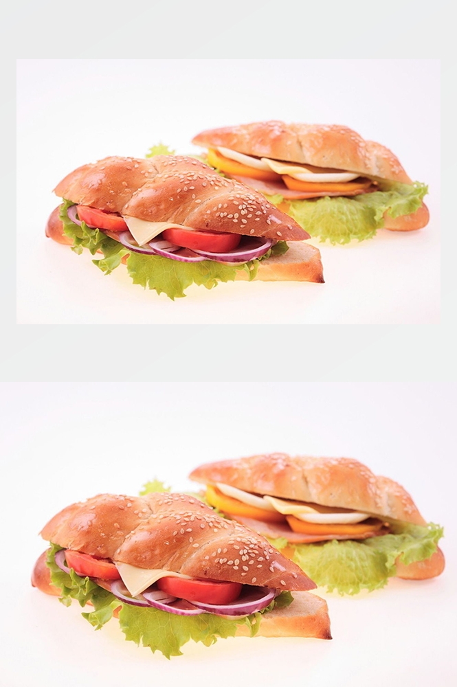 高清美食菜品菜谱汉堡美工设计素材