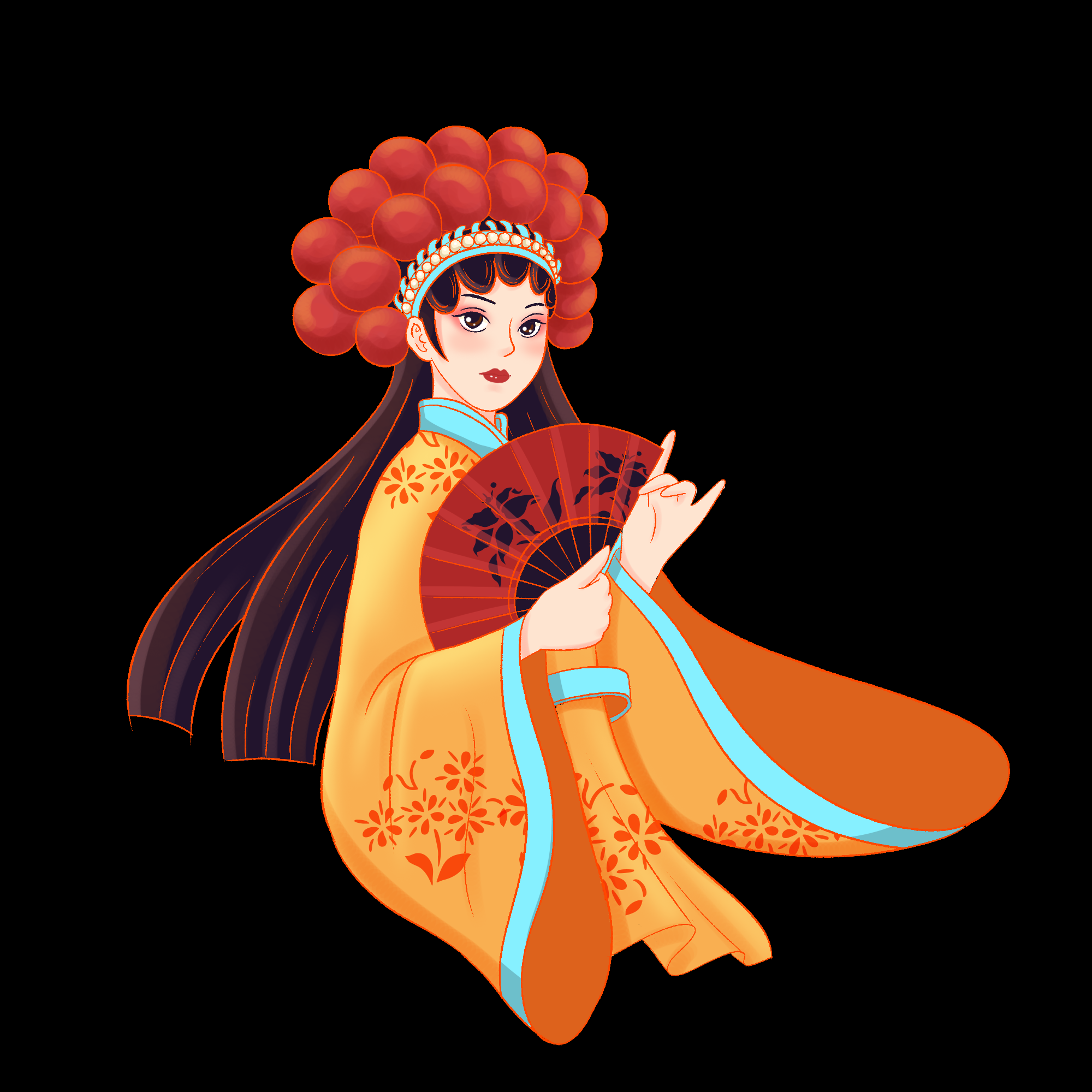 三八女王节女神节妇女节卡通人物主题插图透明背景免抠65