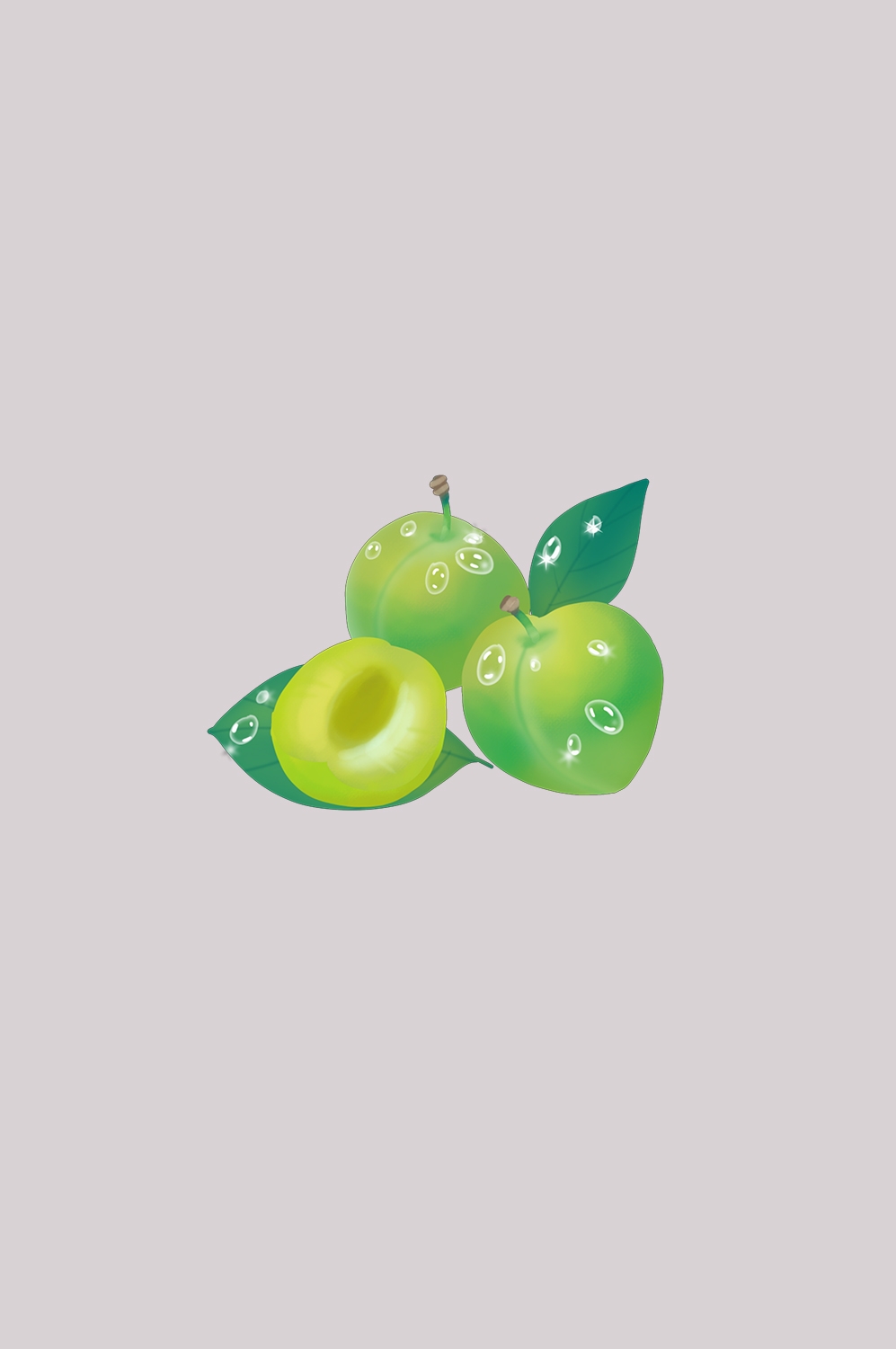 卡通手绘水果青梅图案素材图片装饰插画免抠105