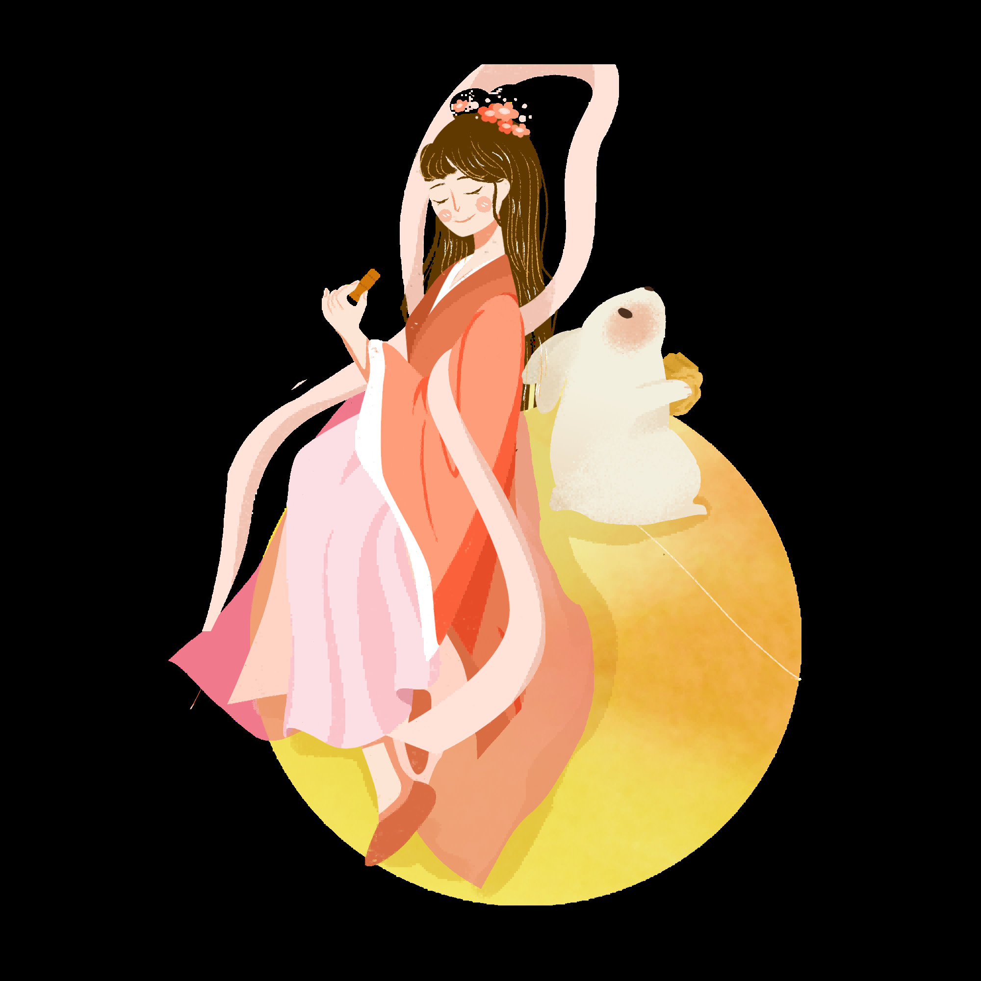 卡通嫦娥仙女中秋节免抠素材装饰元素2