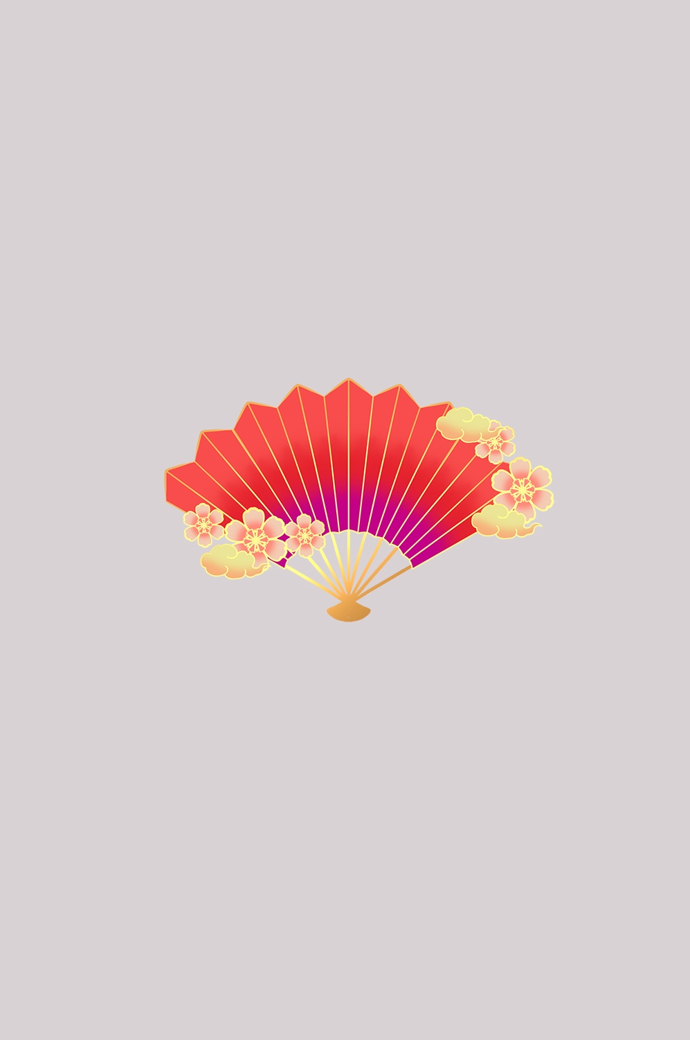 扇形边框中国风扇子装饰元素免抠素材30