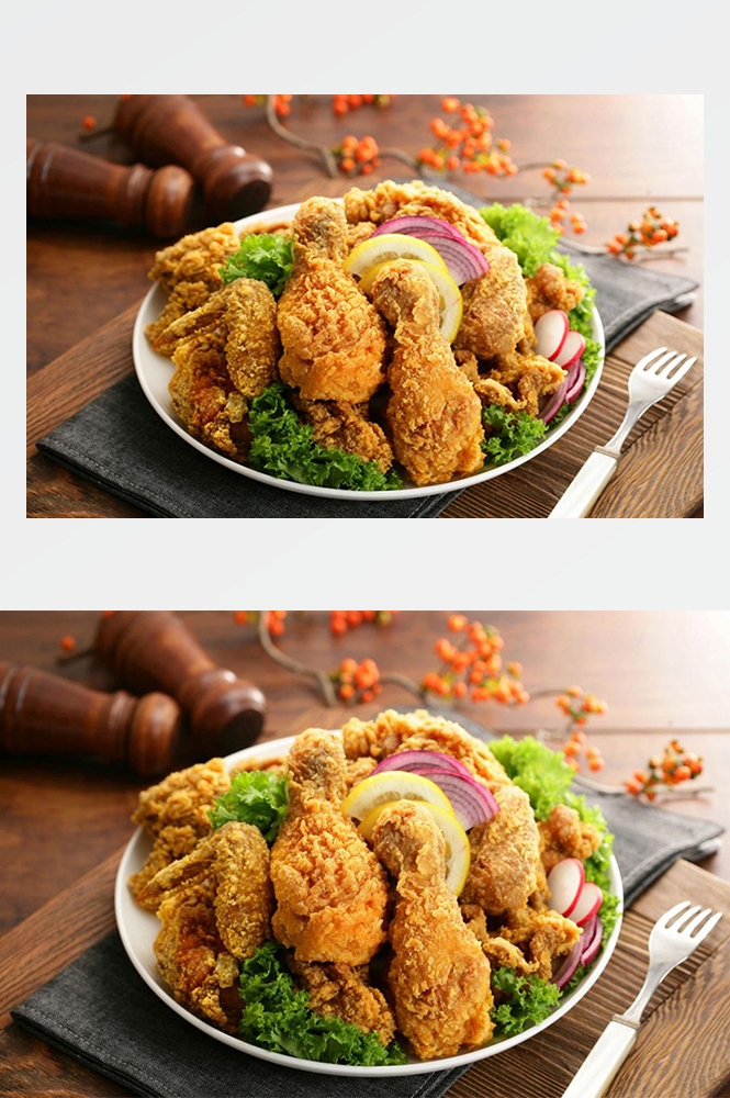 高清美食菜谱图片炸鸡腿鸡翅鸡块美工设计素材