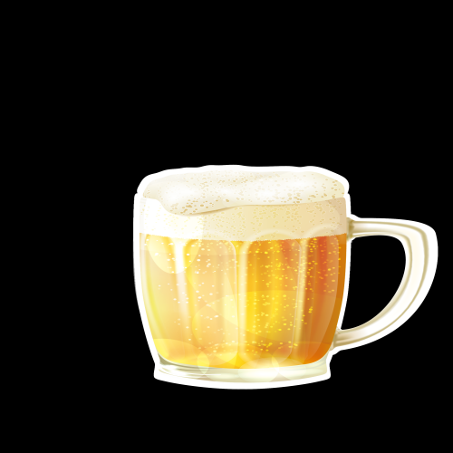啤酒啤酒杯冒着泡沫效果图插画免抠素材元素71