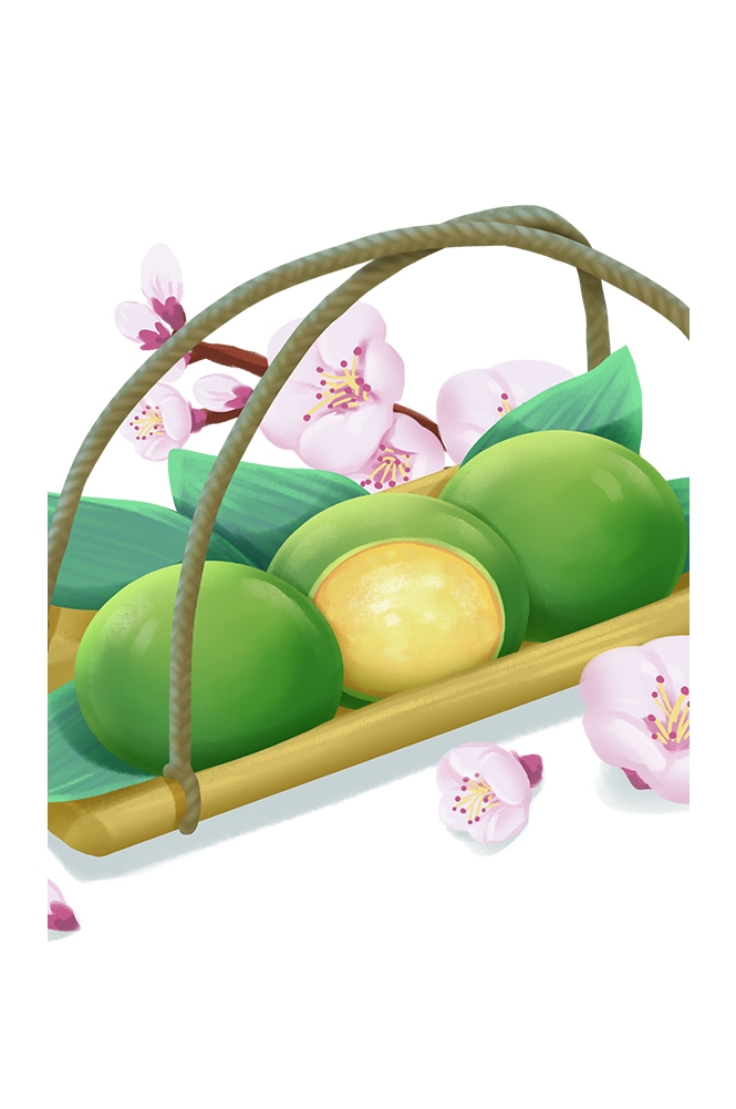 清明节海报设计插图卡通青团素材图片元素免抠75