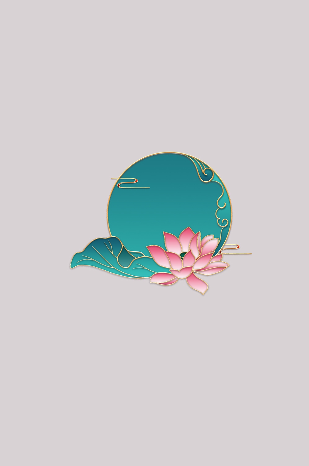 荷叶荷花素材插画装饰元素透明背景免抠素材31