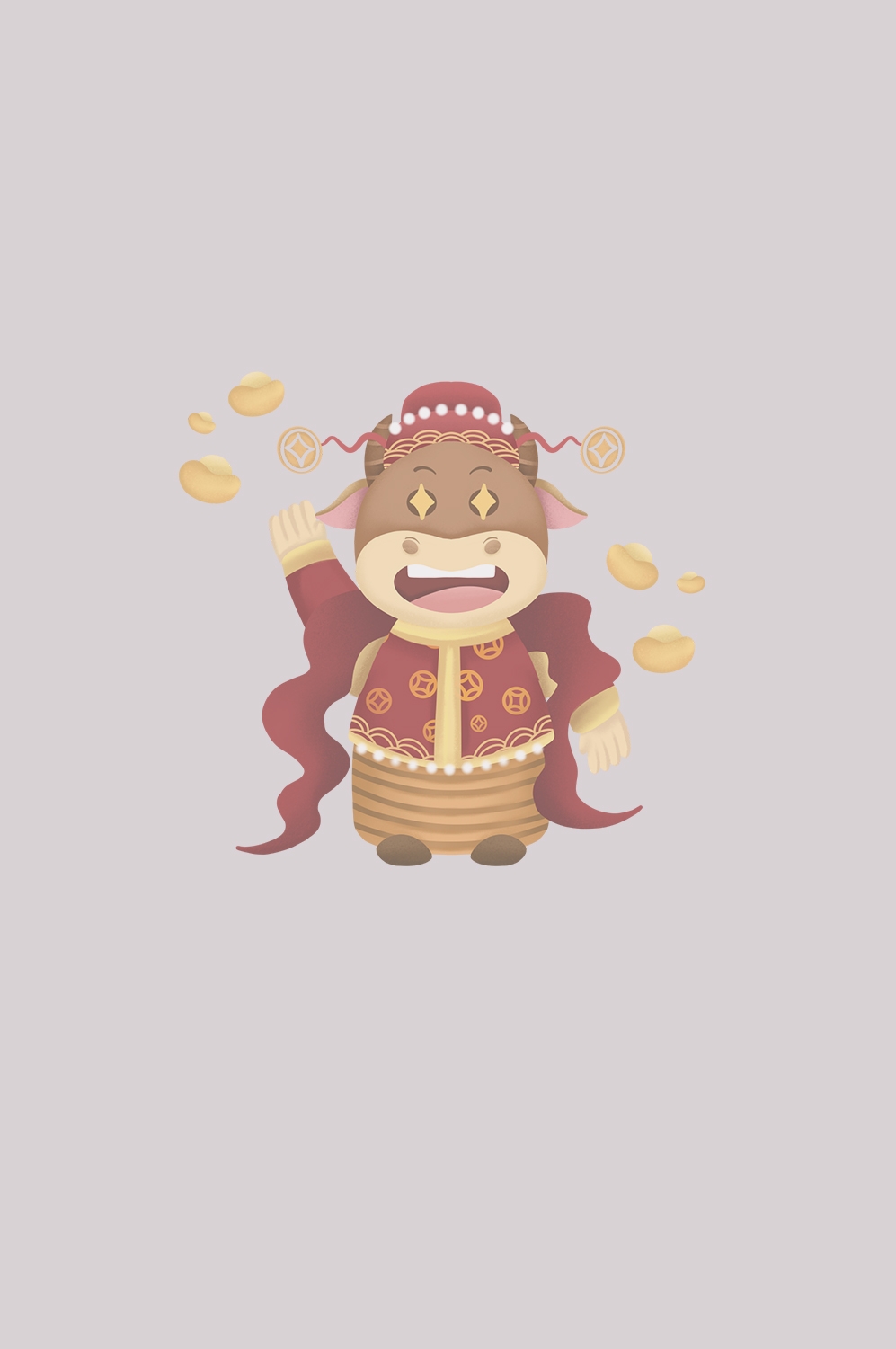 卡通财神插画表情免抠素材48