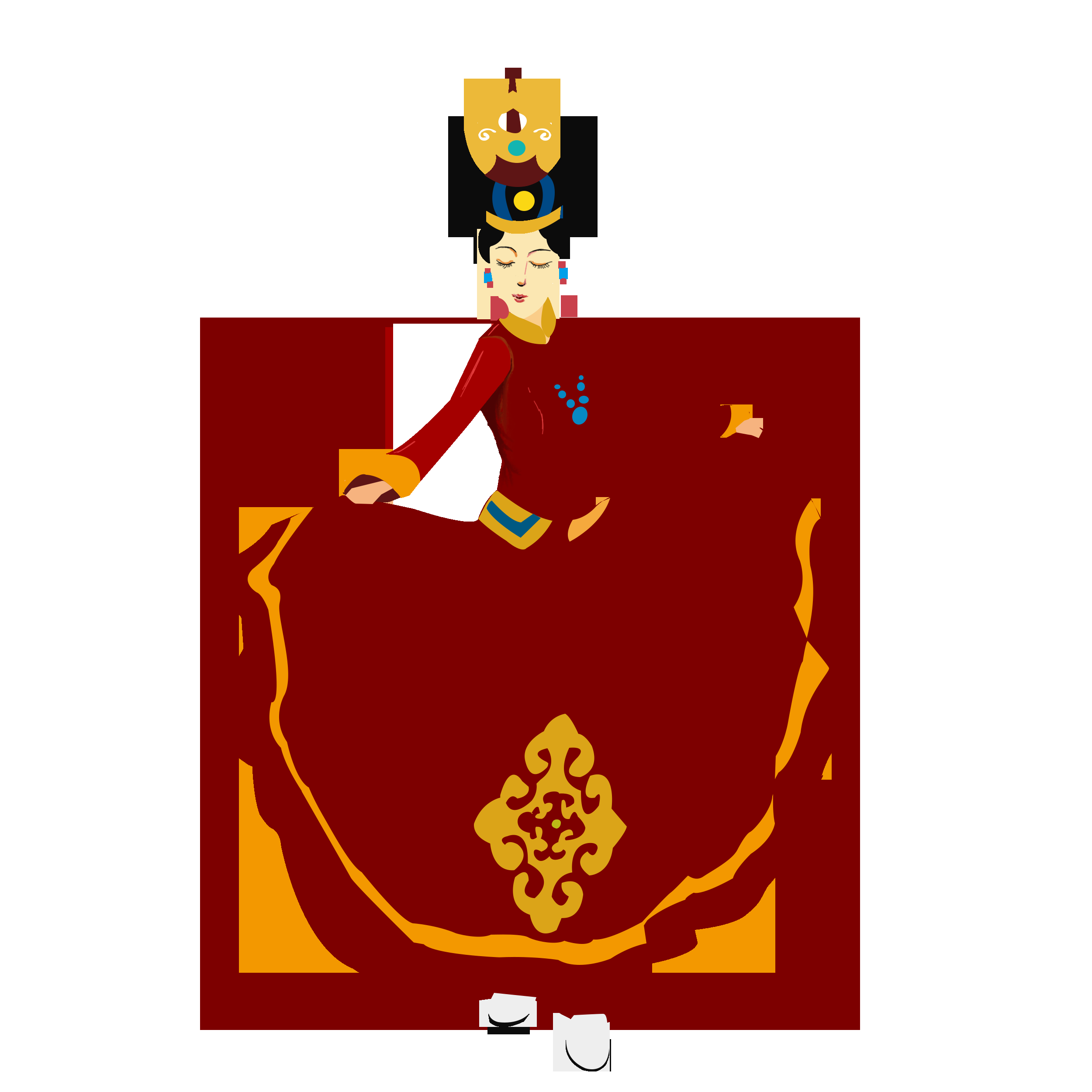 56个少数民族卡通人物服饰免抠元素插画155