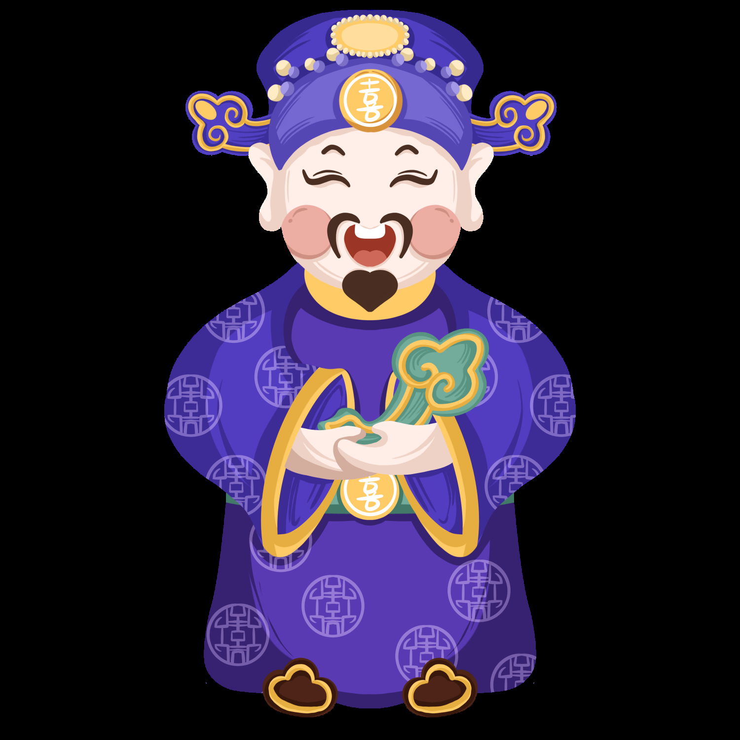卡通财神插画表情免抠素材56