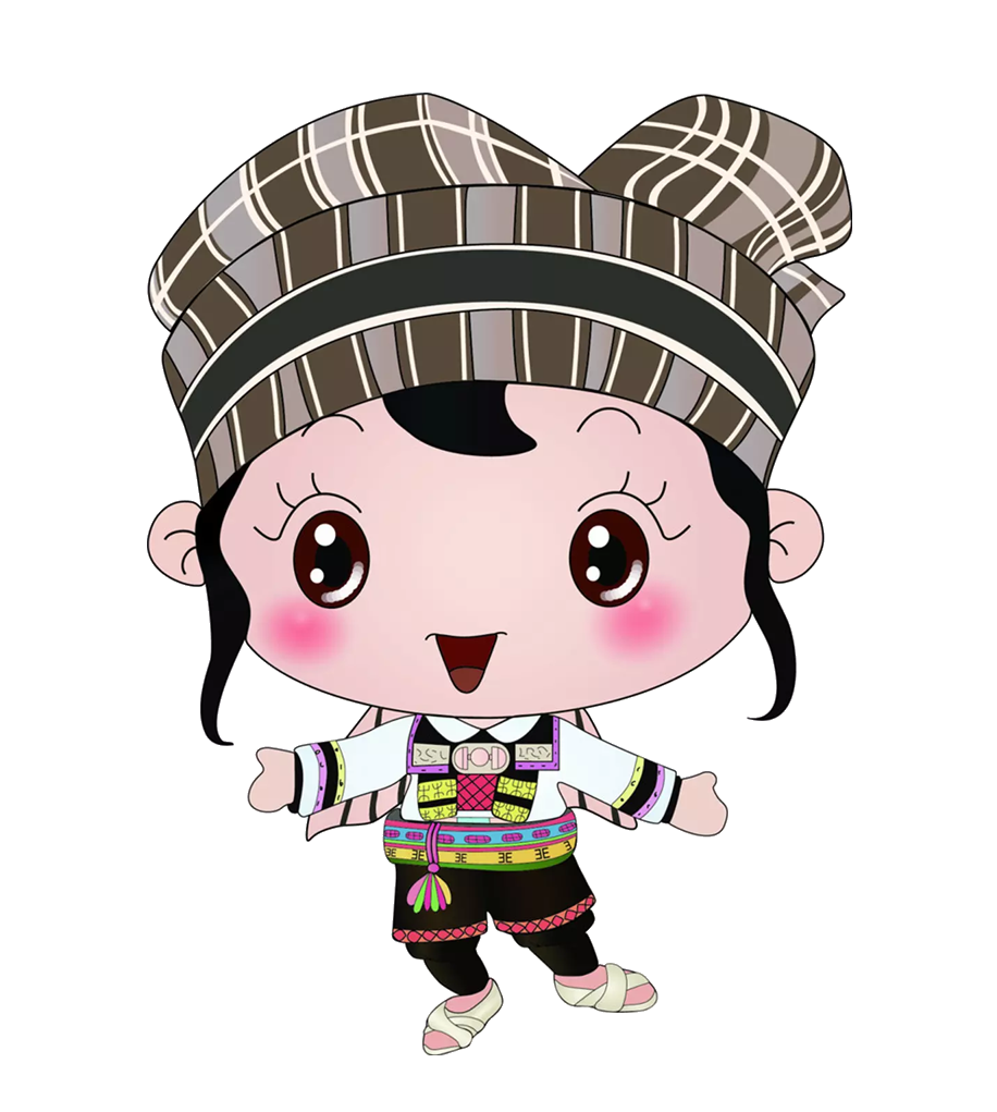 56个少数民族卡通人物服饰免抠元素插画53