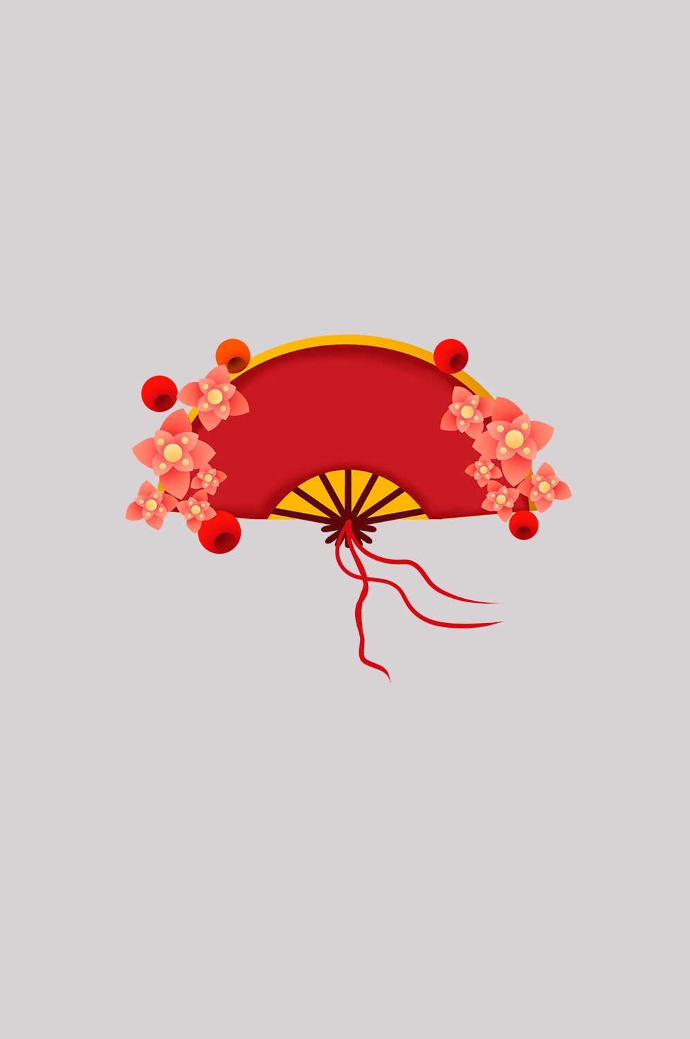 扇形边框中国风扇子装饰元素免抠素材24