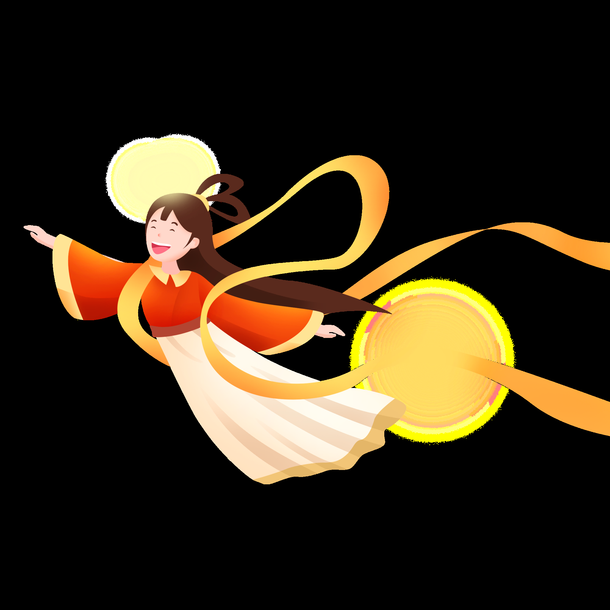 卡通嫦娥仙女中秋节免抠素材装饰元素28