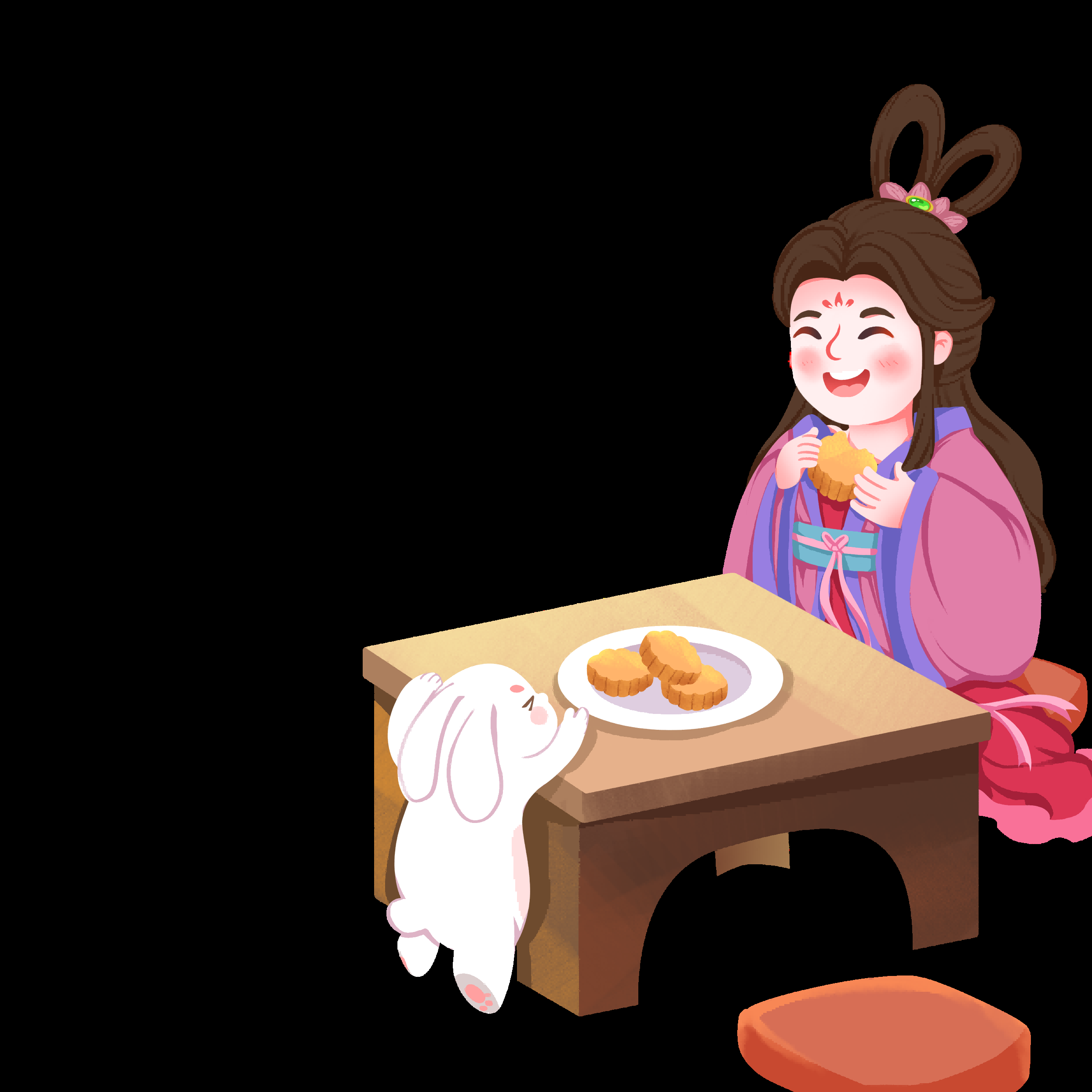 卡通嫦娥仙女中秋节免抠素材装饰元素121