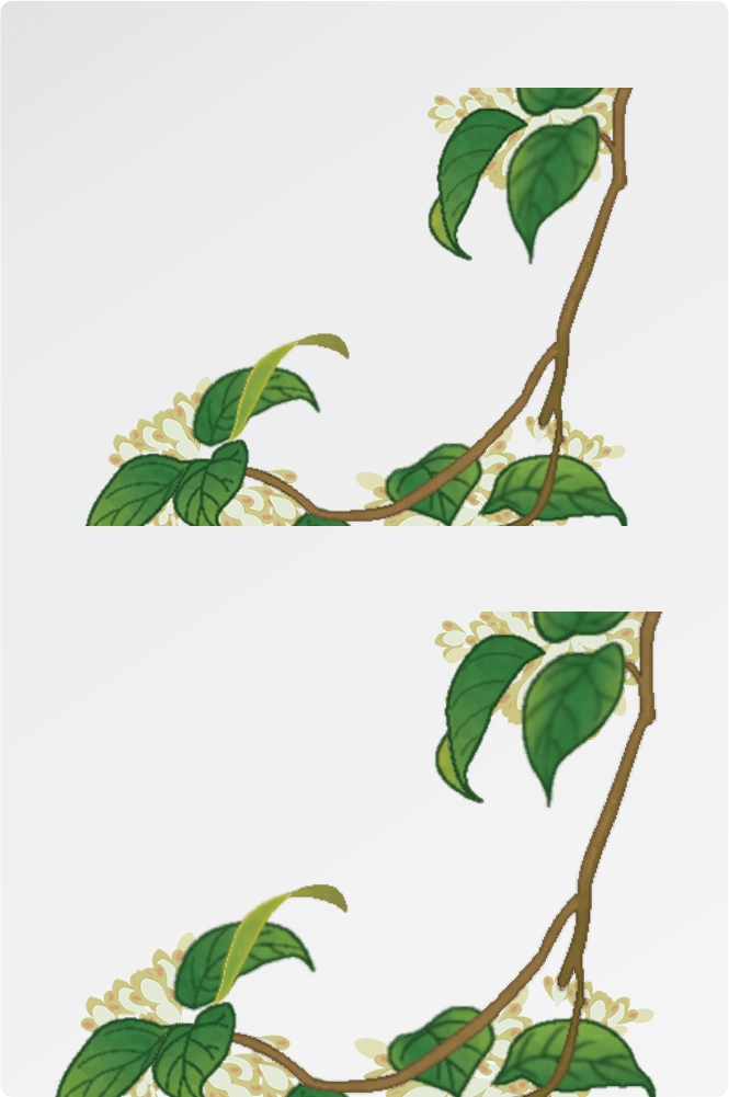 卡通手绘桂花花枝图案素材元素55