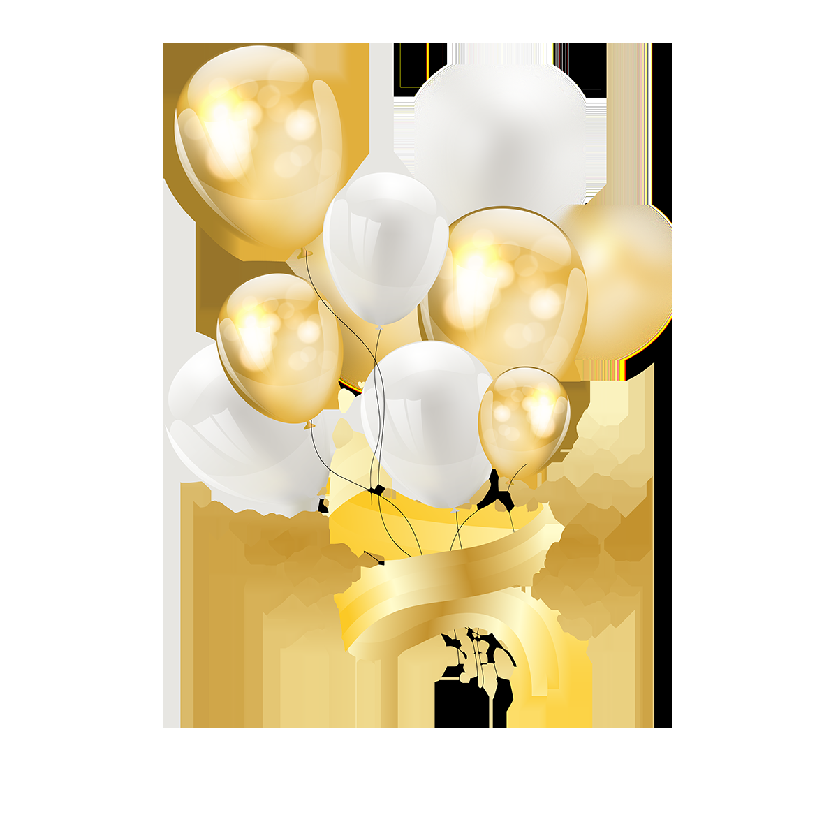 金色生日气球生日帽免抠元素35