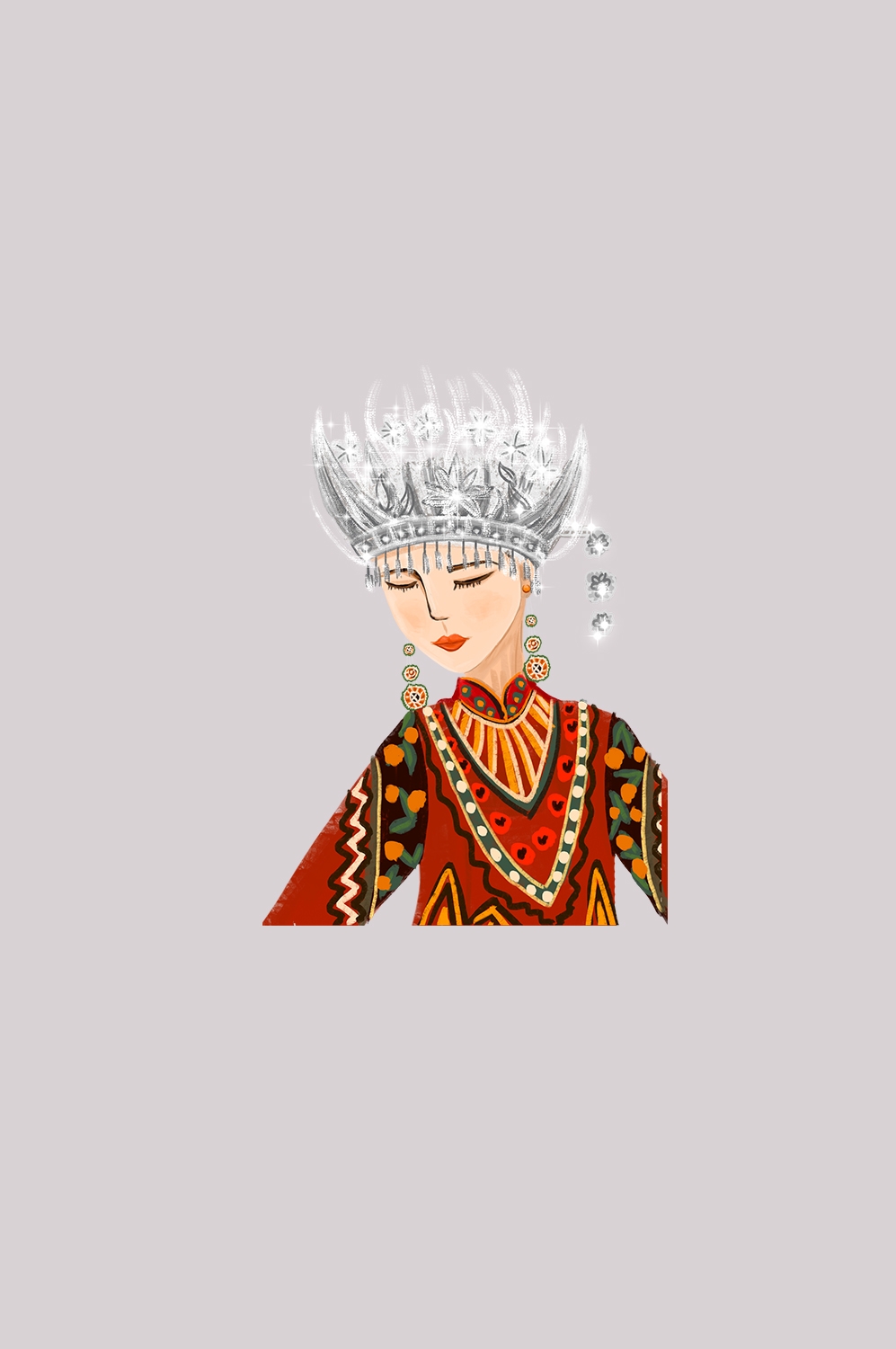 56个少数民族卡通人物服饰免抠元素插画46