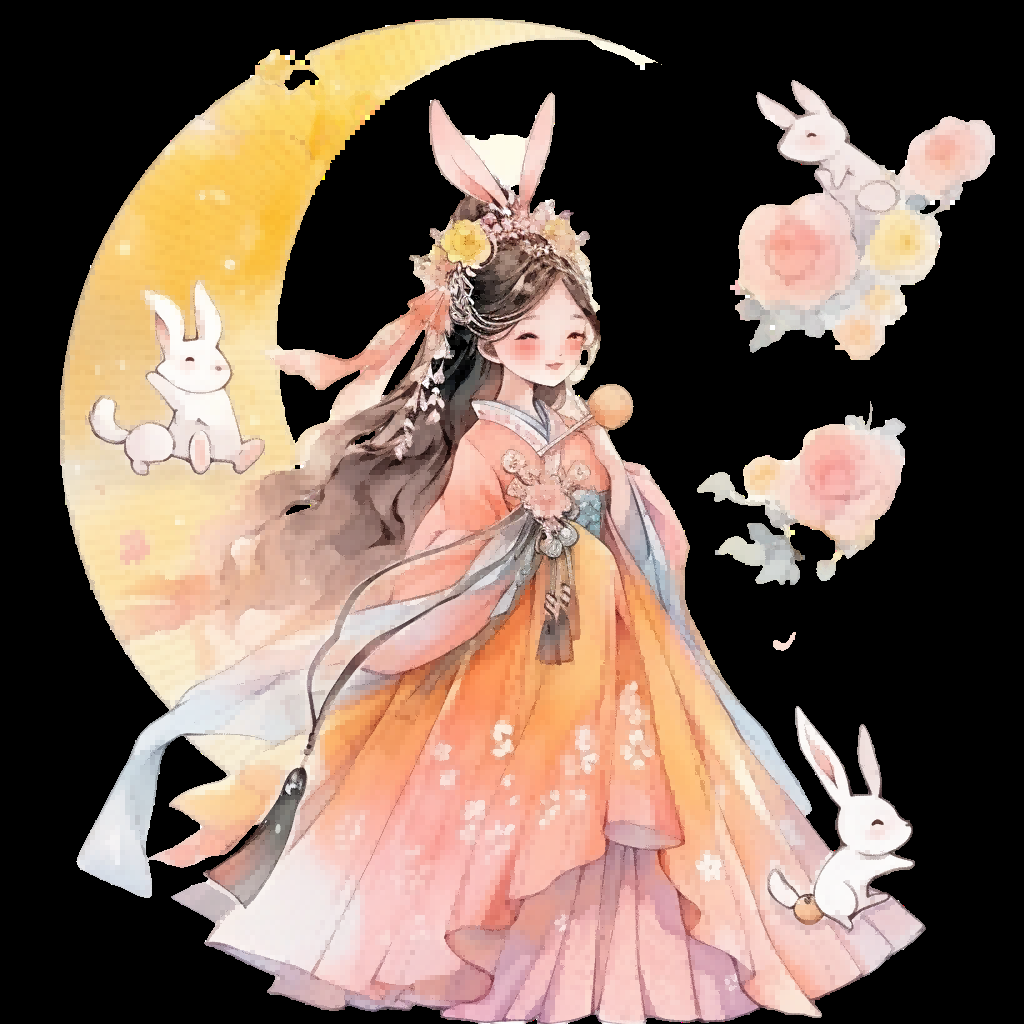 卡通嫦娥仙女中秋节免抠素材装饰元素105