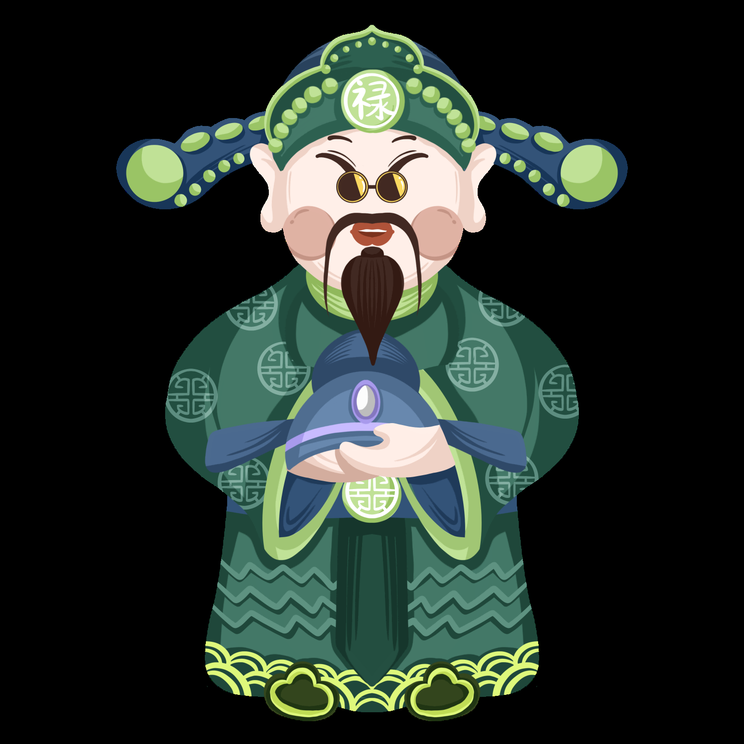 卡通财神插画表情免抠素材55