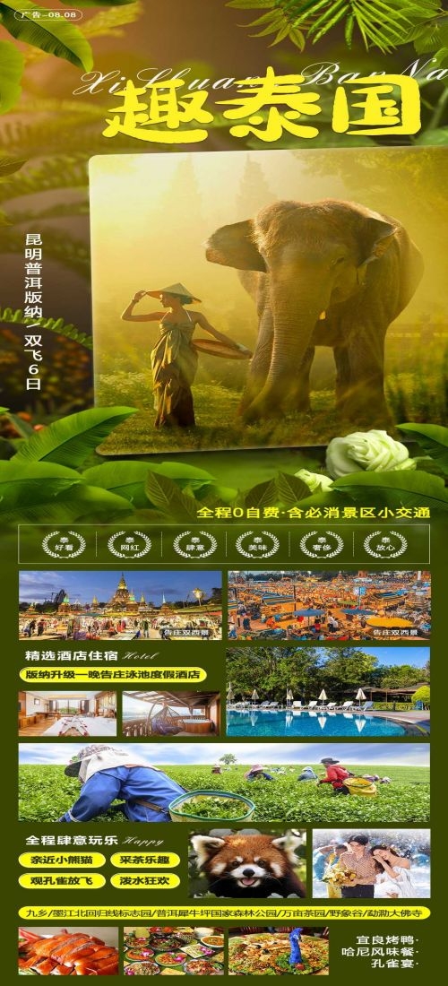 泰国东南亚曼谷普吉岛大皇宫芭提雅旅游海报素材39
