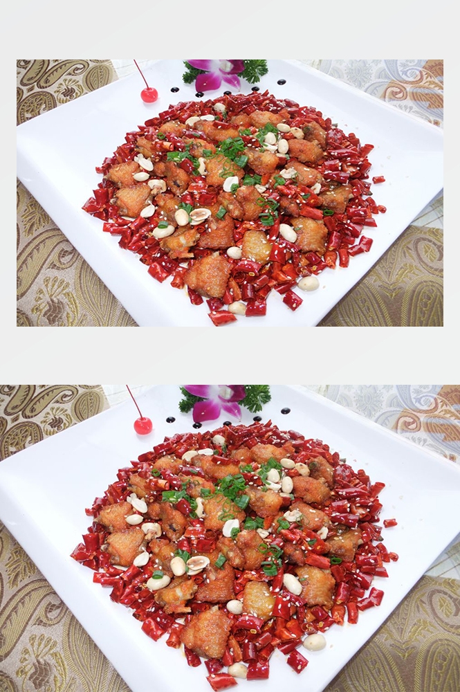 高清美食菜谱JPG图片辣子鸡川菜摄影美工设计喷绘打印合成素材