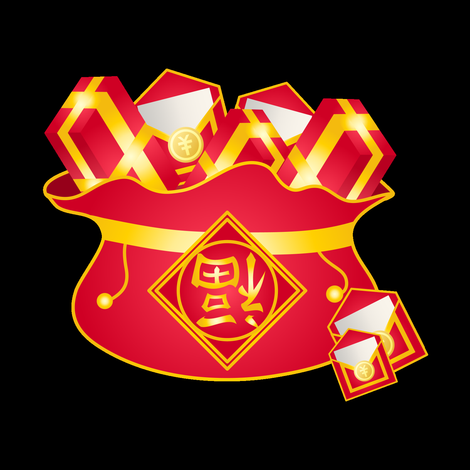 福袋钱袋插画图片装饰元素免抠素材12