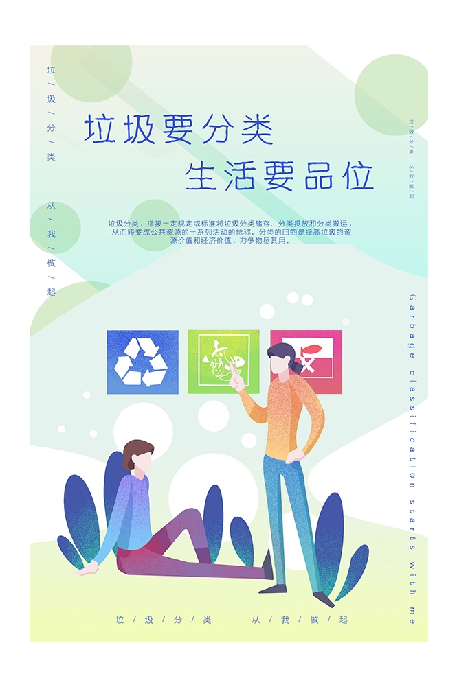 创建文明卫生城市垃圾分类海报92