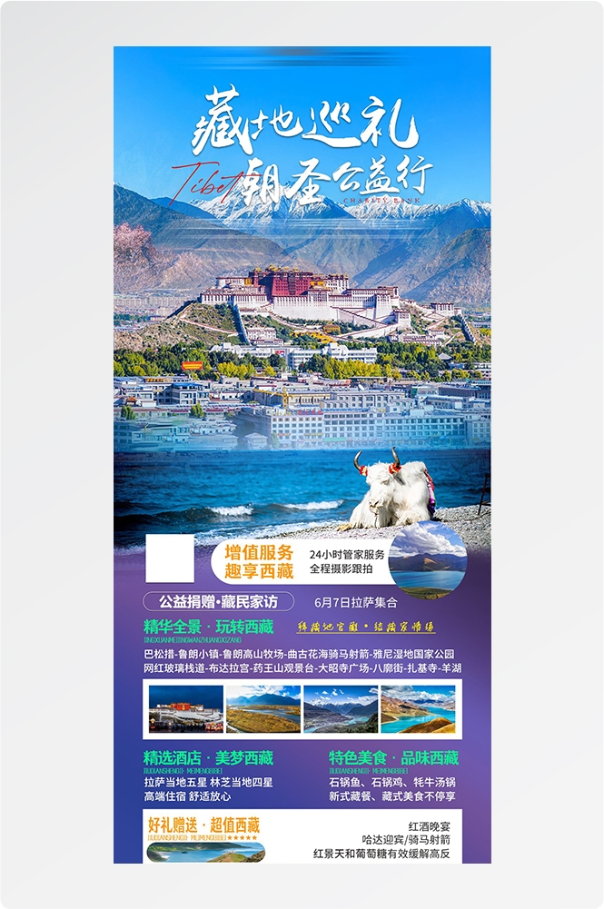 西藏拉萨布达拉宫川藏藏南灵芝日喀则海报易拉宝素材78