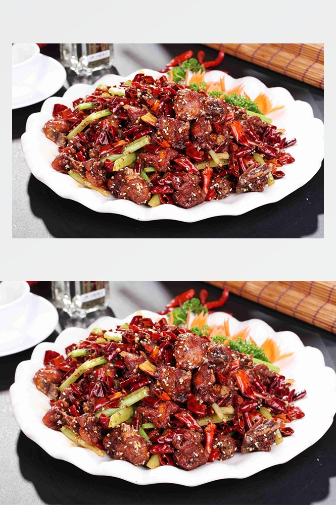 高清美食菜谱JPG图片辣子鸡川菜摄影美工设计喷绘打印合成素材