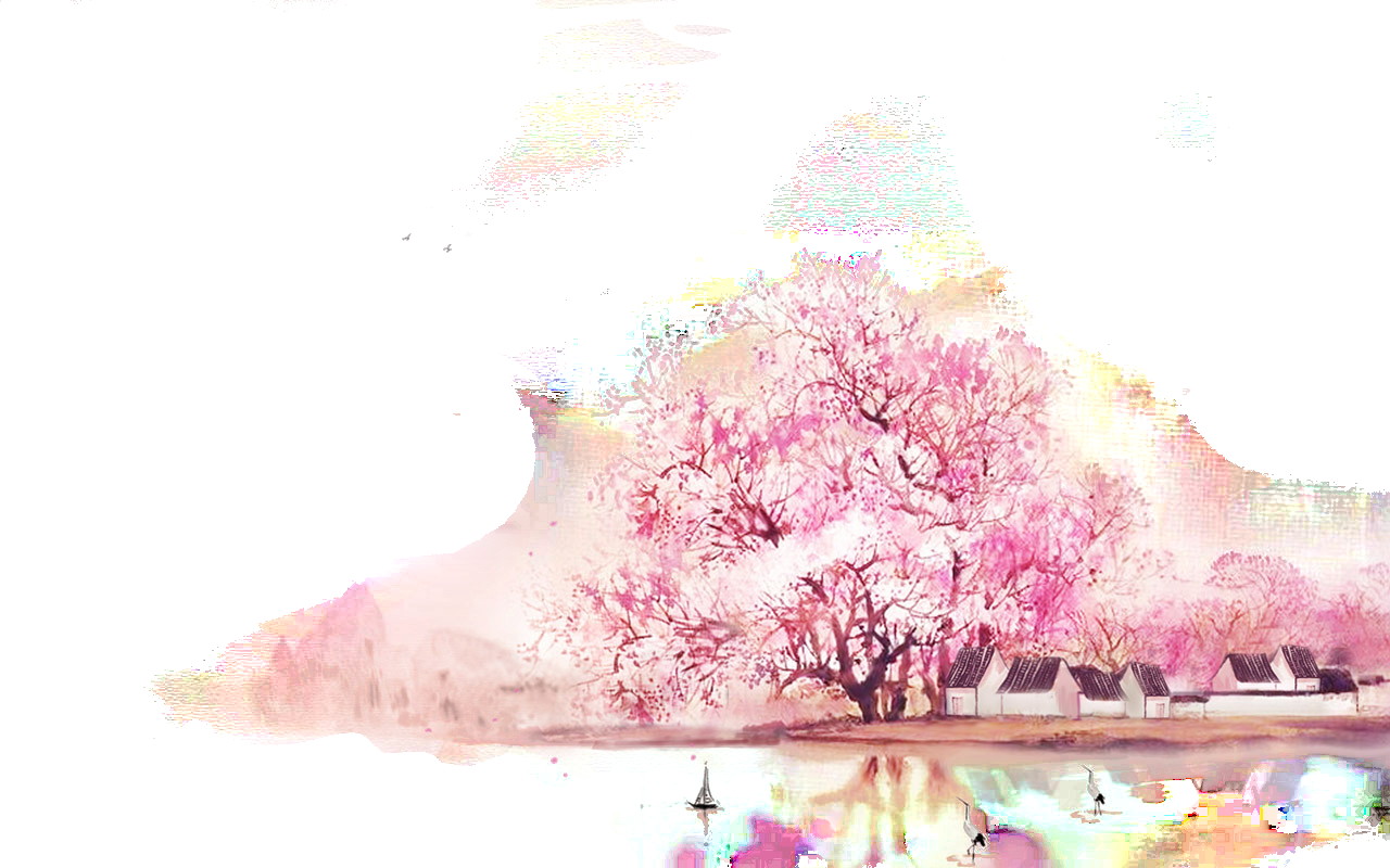 唯美樱花花树花枝樱花飘落图片装饰插图免抠8