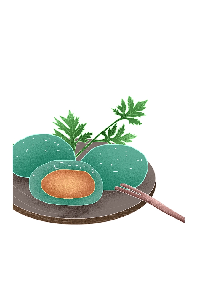清明节海报设计插图卡通青团素材图片元素免抠80