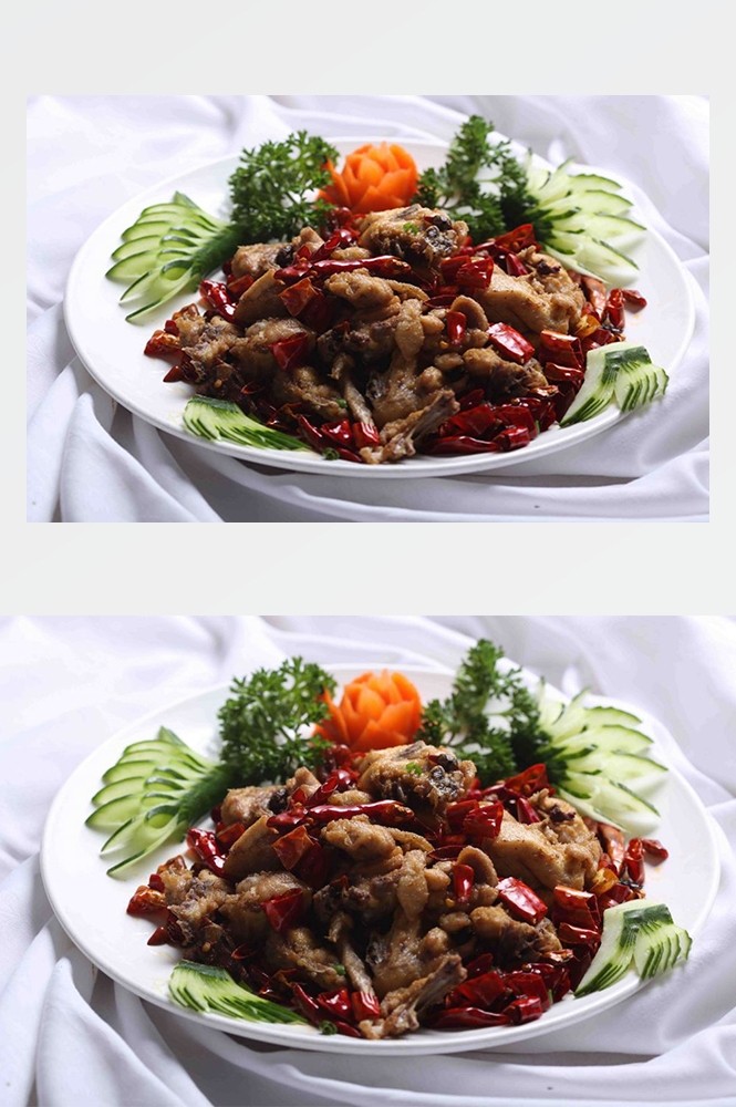 高清美食菜谱JPG图片辣子鸡川菜摄影美工设计喷绘打印合成素材